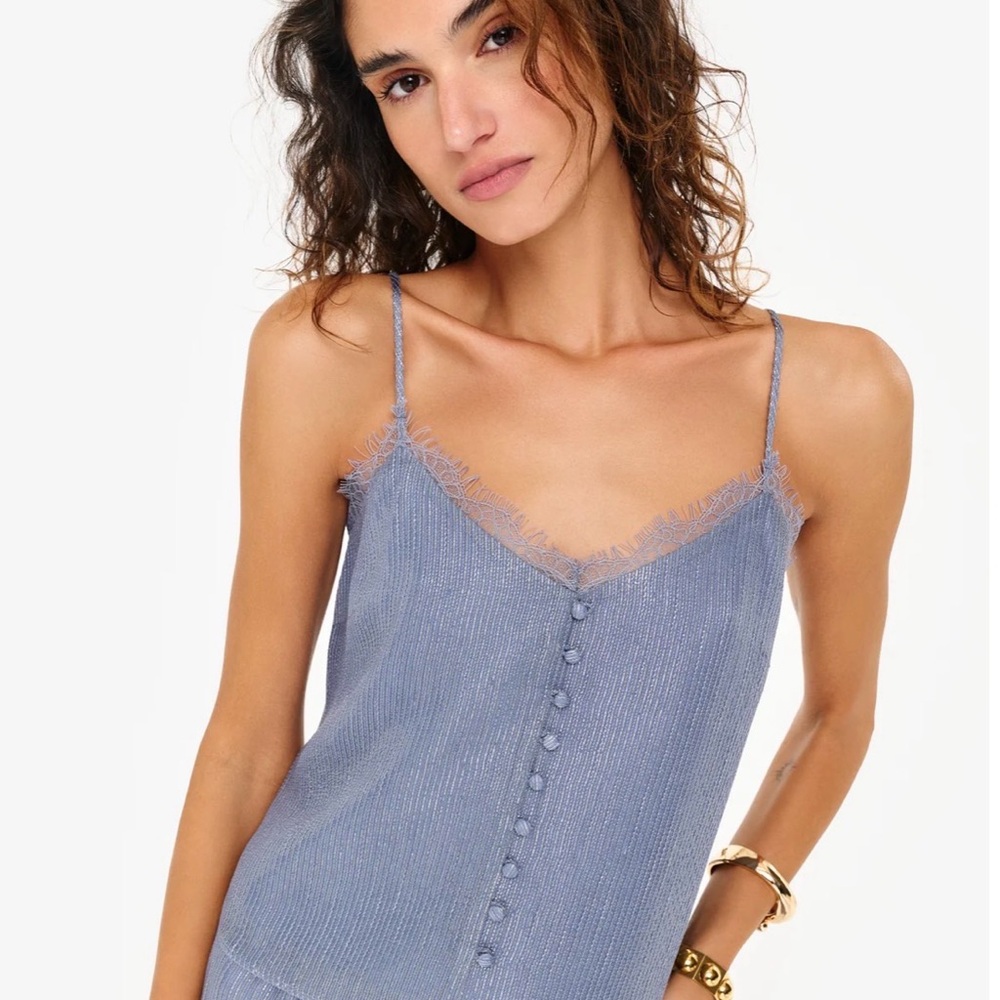 Cami NYC MELISA METALLIC CHIFFON CAMISOLE BLUEBIRD